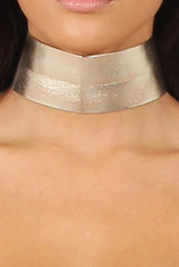 Gold Metallic Wide Choker - Vivi-Accessories