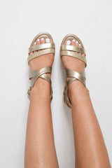 Gold PU Rope Sole Wedges - Avaley-Wedges