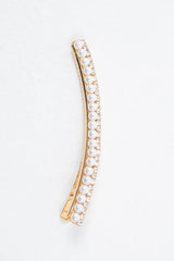 Gold Pearl Diamante Detail Crocodile Barrette - Dolli-Hair