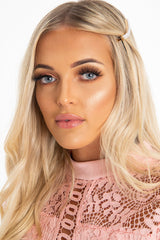 Gold Pearl Diamante Detail Crocodile Barrette - Dolli-Hair