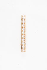 Gold Pearl Diamante Detail Rectangle Crocodile Clip - Niaomi-Hair