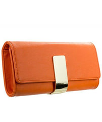 Gold Plaque Detail Clutch - Kelsey-Bags