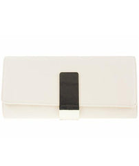 Gold Plaque Detail Clutch - Kelsey-Bags