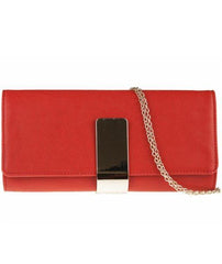 Gold Plaque Detail Clutch - Kelsey-Bags