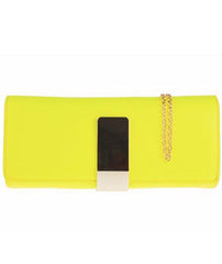 Gold Plaque Detail Clutch - Kelsey-Bags