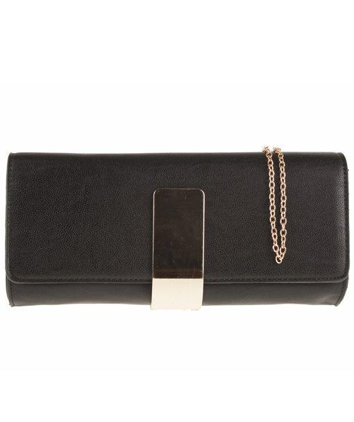 Gold Plaque Detail Clutch - Kelsey