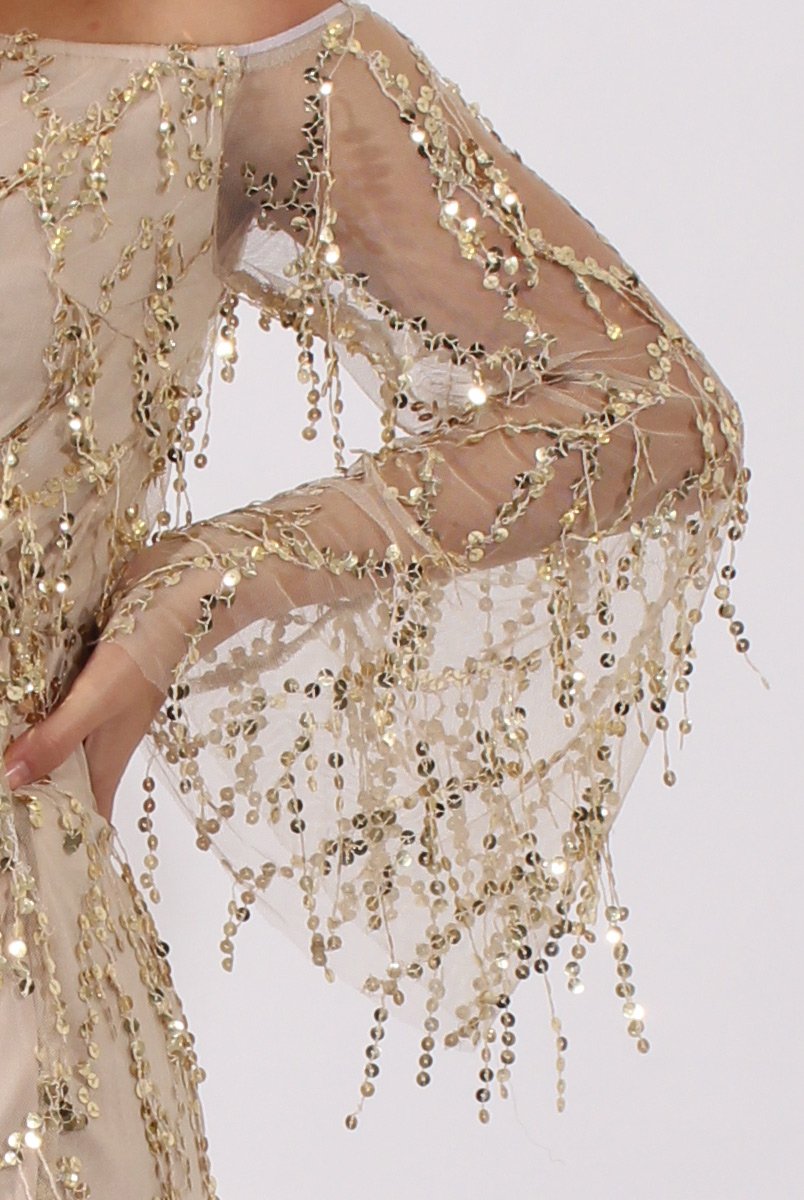 Gold Sequin Bardot Playsuit - Sadira Rebellious Fashion Gold Sequin Bardot Playsuit - Sadira Rebellious Fashion