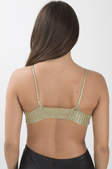 Gold Sheer Metallic Knit Bralet - Sadie-Bralets