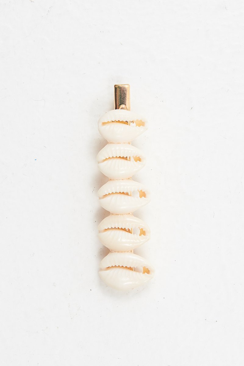 Gold Shell Detail Crocodile Barrette - Ignacia-Hair