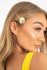 Gold Shell Detail Hair Clip - Telitha-Hair