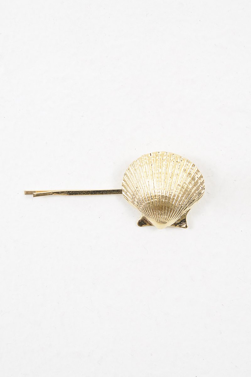 Gold Shell Detail Hair Clip - Telitha-Hair