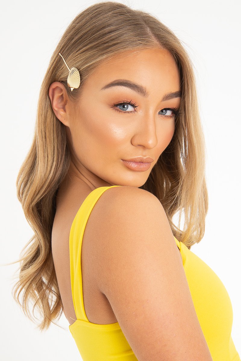 Gold Shell Detail Hair Clip - Telitha-Hair