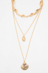 Gold Shell Detail Layered Necklace - Lalia-Jewellery