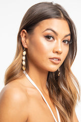 Gold Shell Drop Down Earrings - Iyla-Jewellery
