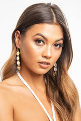 Gold Shell Drop Down Earrings - Iyla-Jewellery