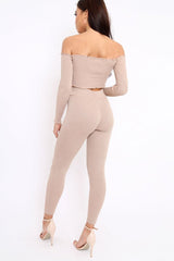 Gold Shimmery Ribbed Knit Co-ord - Luna-Co-ords