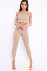 Gold Shimmery Ribbed Knit Co-ord - Luna-Co-ords