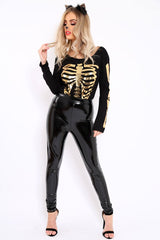 Gold Skeleton Bodysuit-Bodysuits