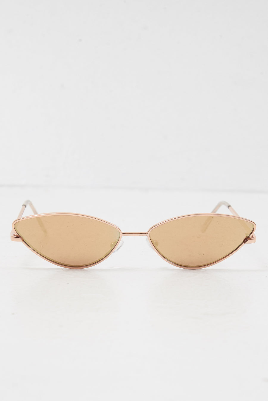 Gold Small Cat Eye Metal Frame Sunglasses - Stefani-Sunglasses