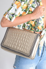 Gold Snake Effect Chain Bag - Harlow-Bags