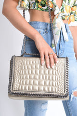Gold Snake Effect Chain Bag - Harlow-Bags