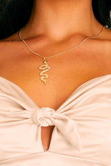 Gold Snake Pendant Necklace - Pariz-Jewellery