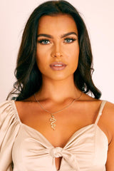 Gold Snake Pendant Necklace - Pariz-Jewellery