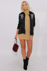 Gold Sparkle Knitted Turtleneck Dress - Mila-Dresses