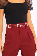 Gold Square Diamante Chain Belt - Harlen-Belts
