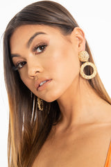Gold Textured Drop Circle Earrings - Tillie-Jewellery
