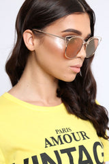 Gold Tinted Lens Gold Frame Sunglasses - Renley-Sunglasses