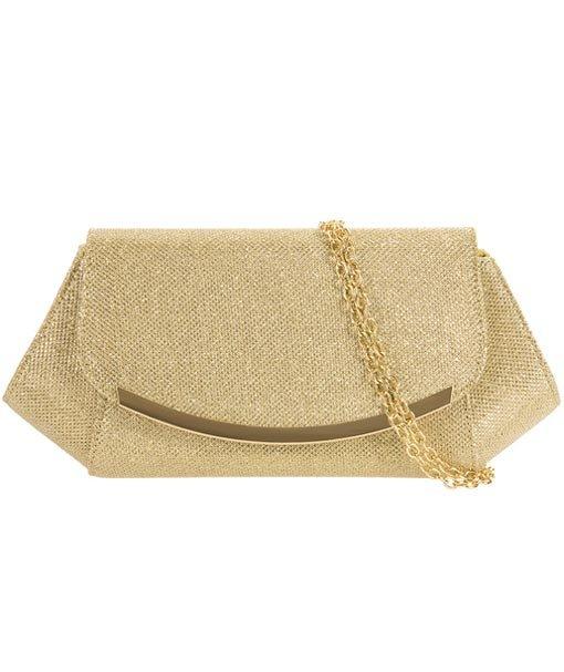 Gold Trim Glitter Clutch Bag - Alessa-Bags