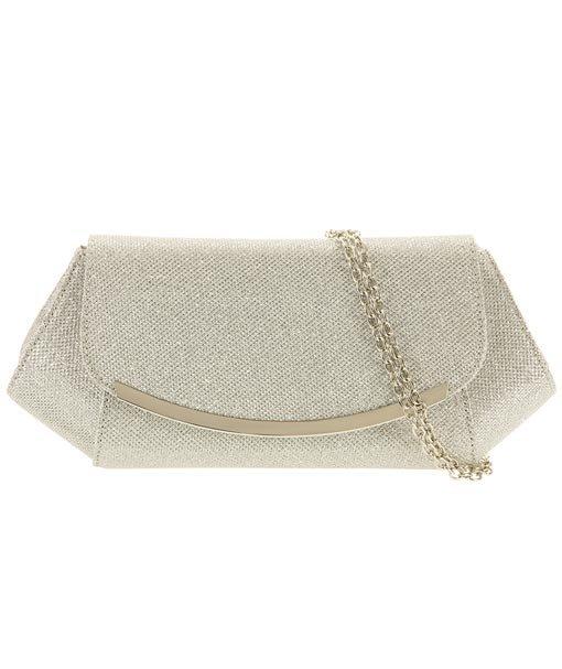 Gold Trim Glitter Clutch Bag - Alessa-Bags