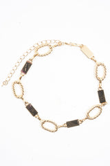 Gold Twist Hoop Bar Detail Necklace - Cailyn-Jewellery
