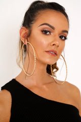 Gold Twist Oversized Gold Hoop Earrings - Oliviagrace-Jewellery
