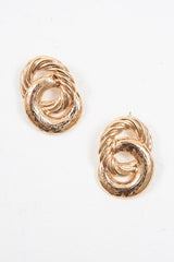 Gold Twisted Interlock Drop Earrings - Lynnea-Jewellery