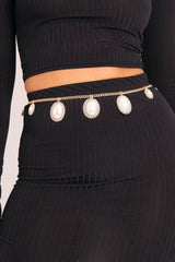Gold Vintage Pearl Chain Belt - Saskia-Jewellery