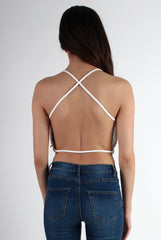 Grace White Lace Backless Crop Top-Tops