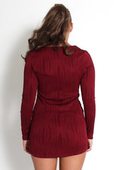 Gracie Purple Tie Front Mini Dress-Dresses