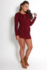 Gracie Purple Tie Front Mini Dress-Dresses