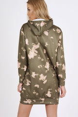 Green Acid Wash Army Hoodie - Aime-Loungewear