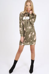Green Acid Wash Army Hoodie - Aime-Loungewear