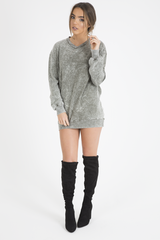 Green Acid Wash Jumper Dress - Cheryl-Jumper