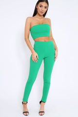 Green Bandeau Top And Leggings Co-Ord - Kristina-Co-ords