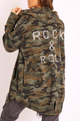 Green Camo Sequin Rock & Roll Design Jacket - Siona-Jackets