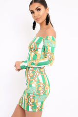 Green Chain Print Set - Adrie-Co-ords