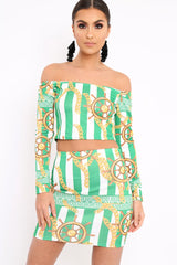 Green Chain Print Set - Adrie-Co-ords
