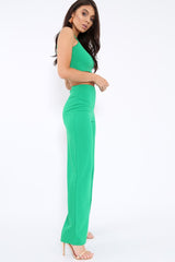 Green Crop Top and Trousers Co-ord Set - Kimmy-Co-ords