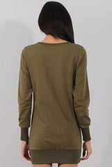 Green Distressed Kiss Jumper Dress - Ferne-Jumper