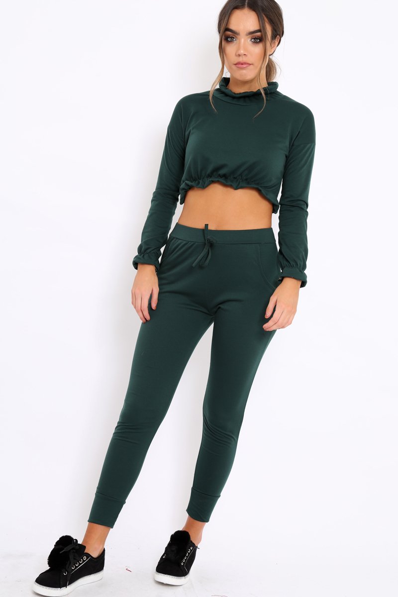 Green Frill Hem Tracksuit - Adah-Co-ords